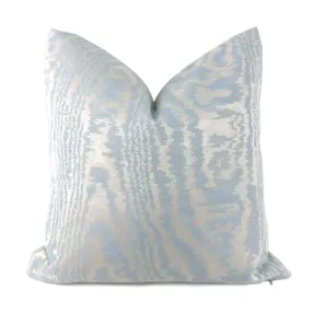 Elsa Ice Blue Faux Bois Pillow Cover