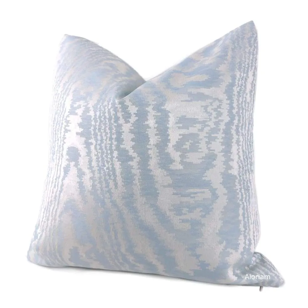 Elsa Ice Blue Faux Bois Pillow Cover