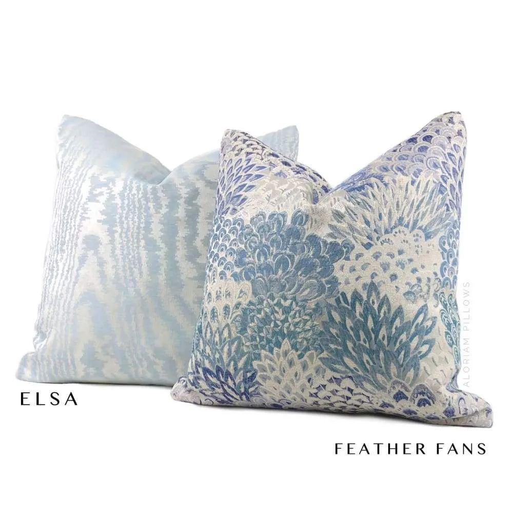 Elsa Ice Blue Faux Bois Pillow Cover