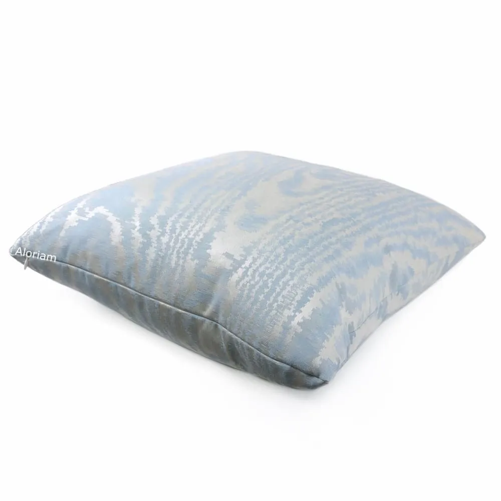 Elsa Ice Blue Faux Bois Pillow Cover