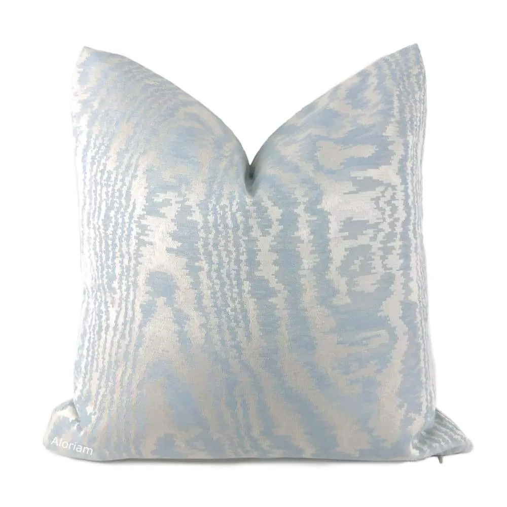 Elsa Ice Blue Faux Bois Pillow Cover