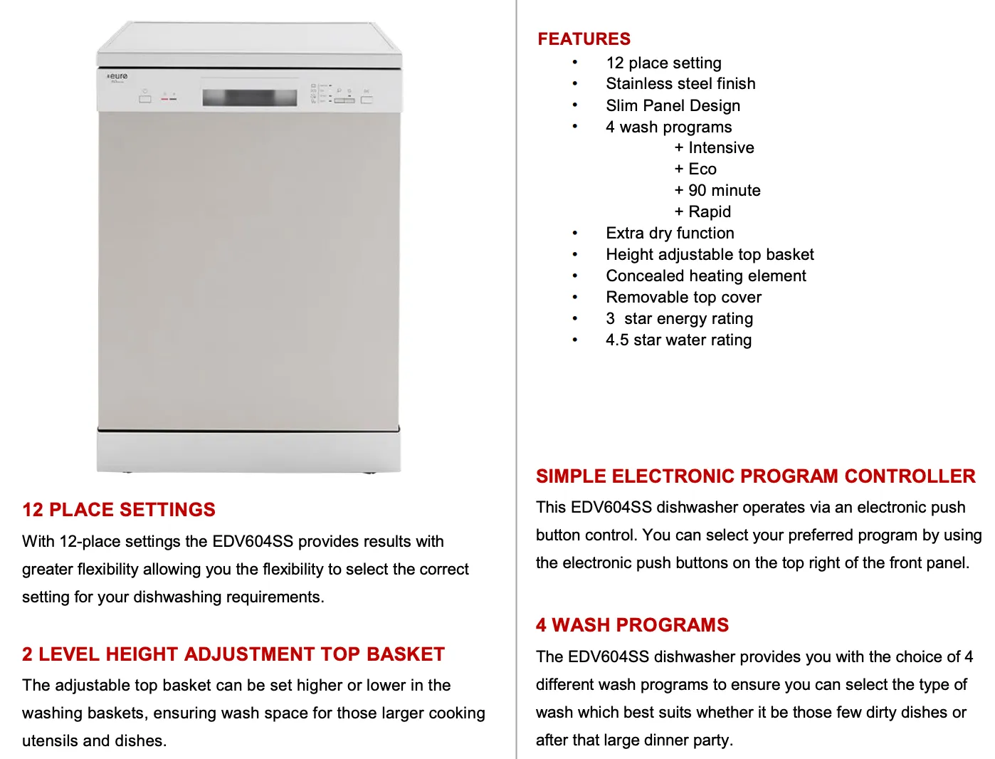 Euro Appliances EI08 60cm Induction Package