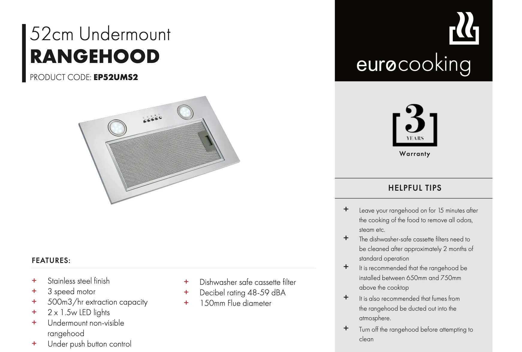 Euro Appliances EI08 60cm Induction Package