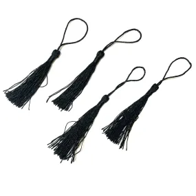 Fabric Fan Tassels x 4 pcs - Black