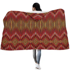 Fire Feather Red Hooded Blanket