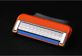 Five Layer Manual Shaving Razor Blade 4 Simple Boxed Orange Spot