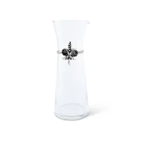 Fleur de Lis Wine Carafe - Hand-Blown Glass with Pewter Emblem