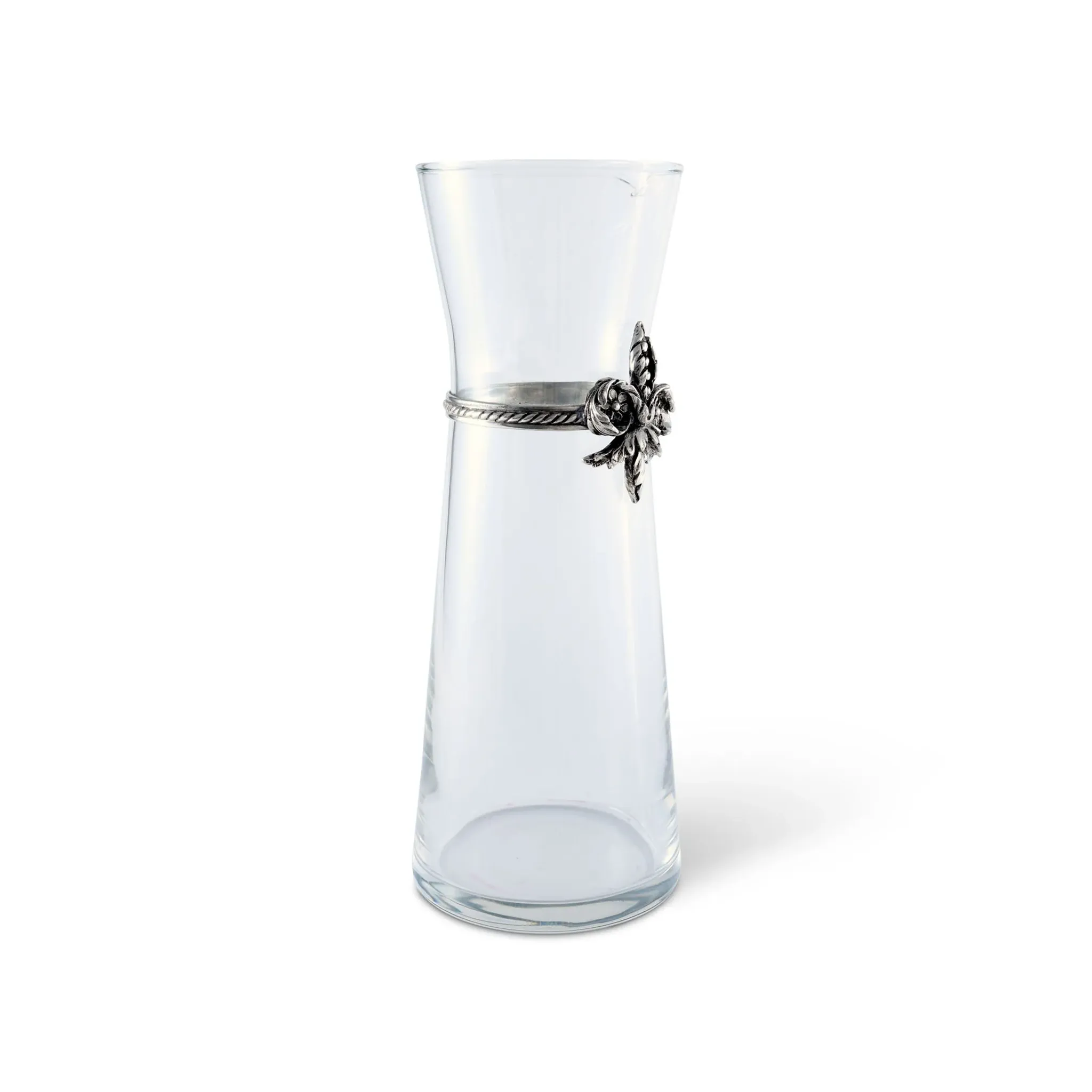 Fleur de Lis Wine Carafe - Hand-Blown Glass with Pewter Emblem