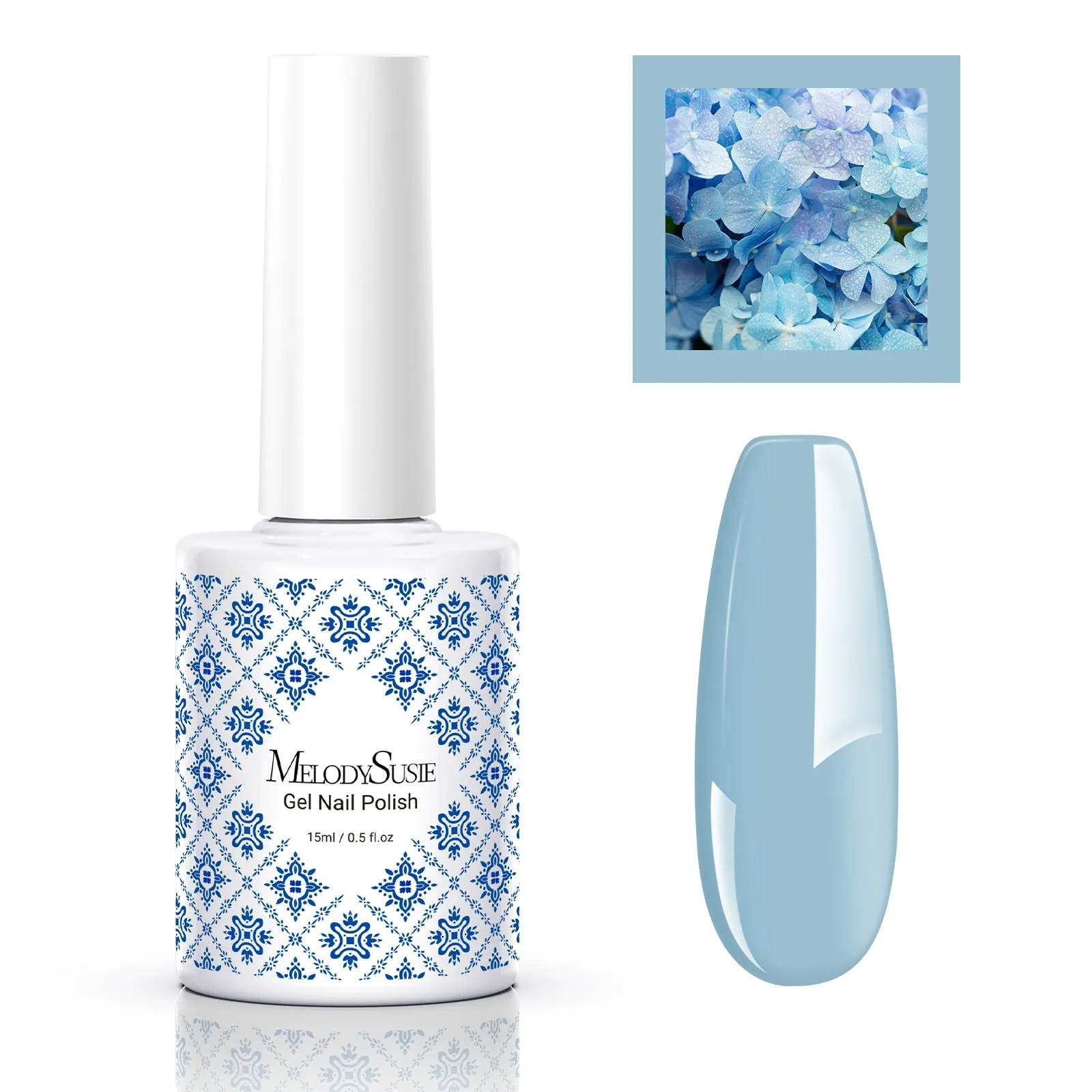 Fleurwee Gel Nail Polish Plant-based 0.5 fl oz/15ml - P32 Hydrangea Blue