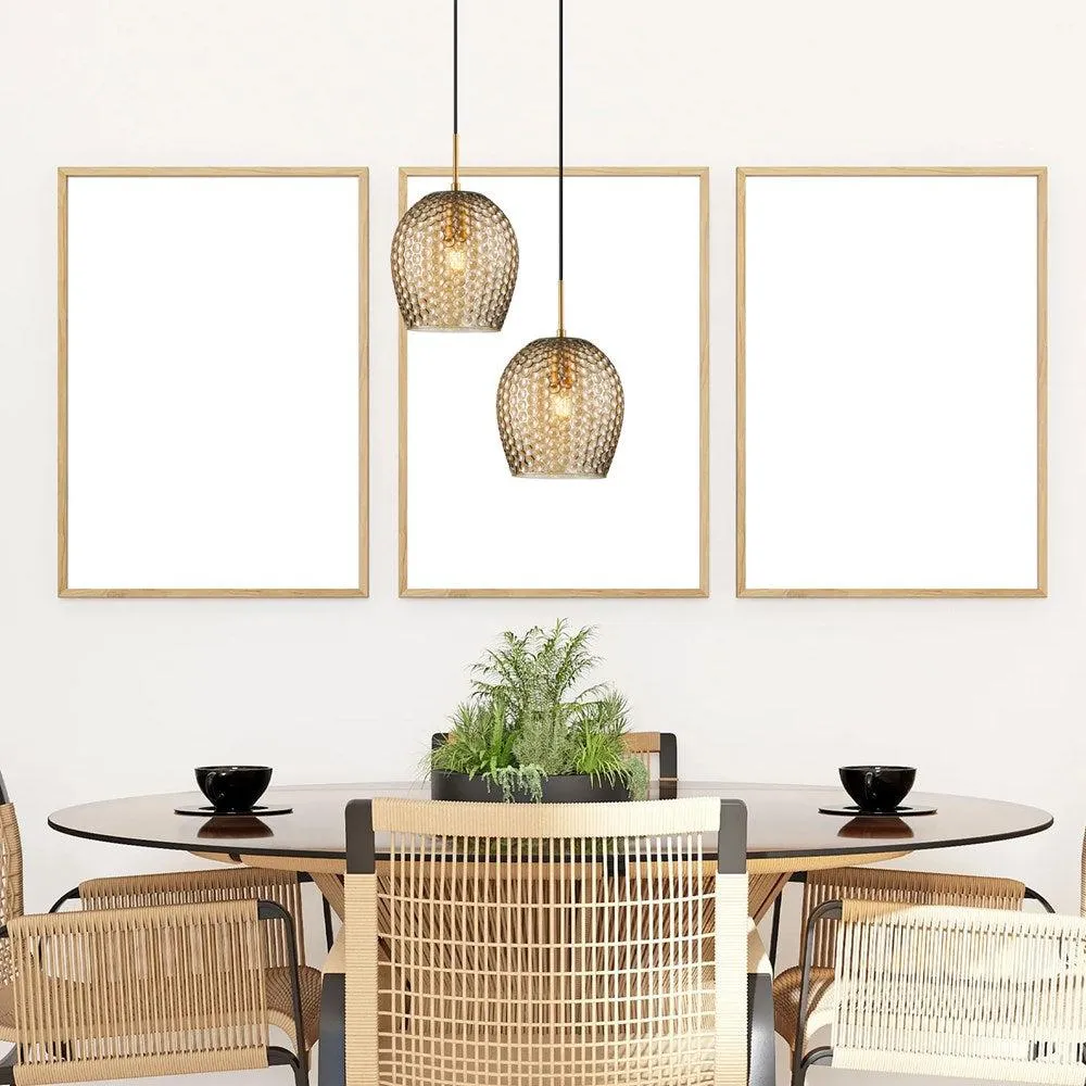 Fossetta Pendant Light in Amber or Smokey Black