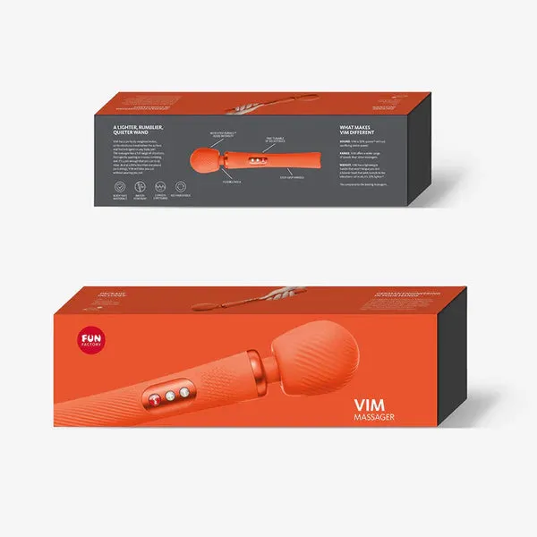 Fun Factory VIM Rumbly Rechargeable Body Wand Massager Sunrise Orange