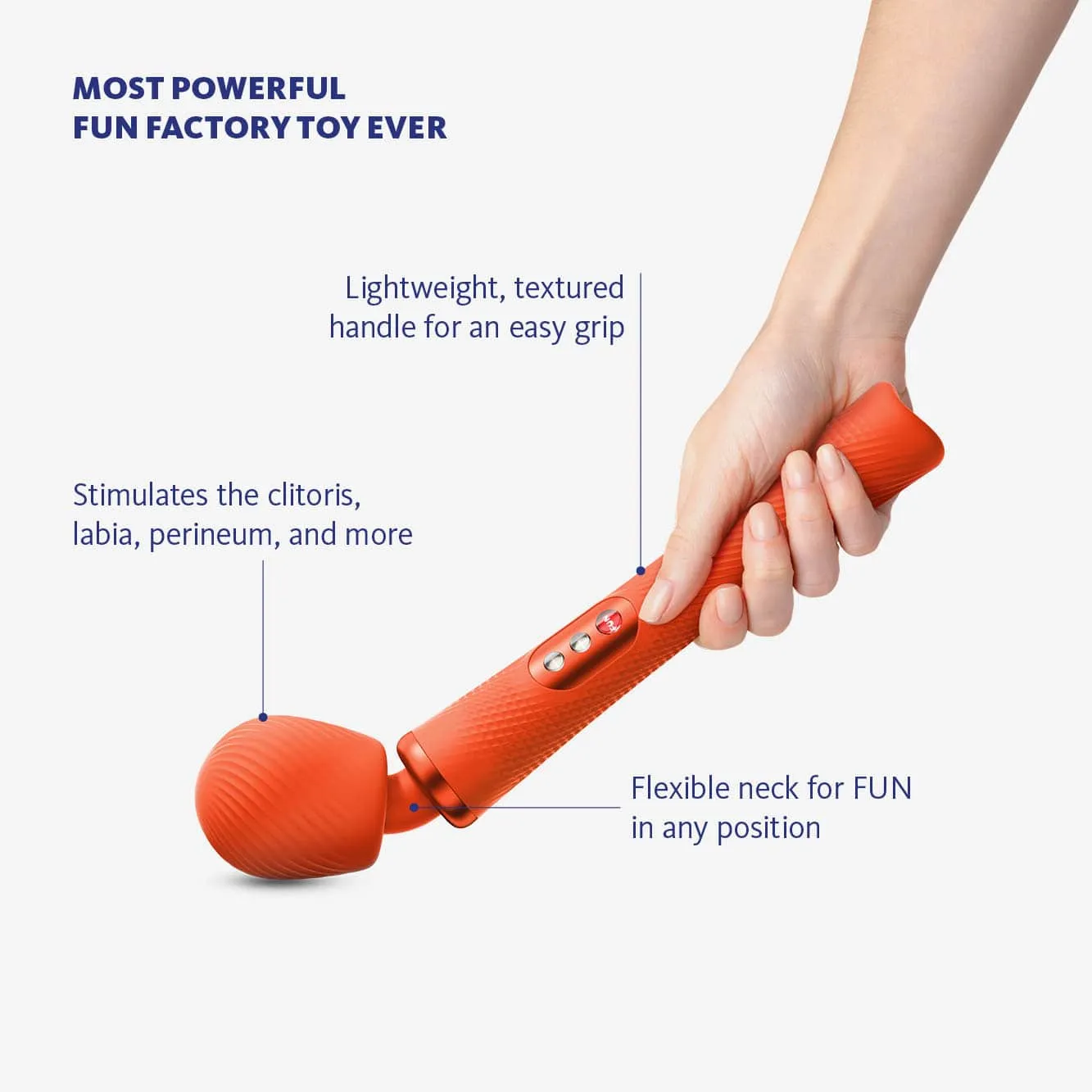 Fun Factory VIM Rumbly Rechargeable Body Wand Massager Sunrise Orange