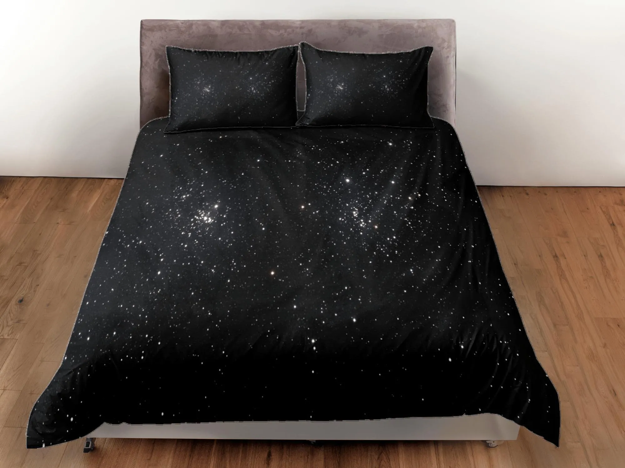 Galaxy Stars Black Duvet Cover Set Bedspread, Dorm Bedding with Pillowcase