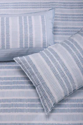 Gayatri Binary Blue Cotton Bedsheet