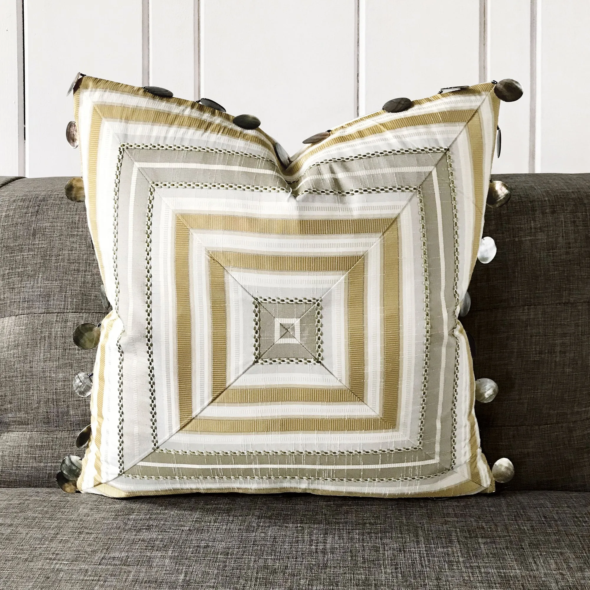 Genevieve Mitered Stripe Throw Pillow Cover 20x20