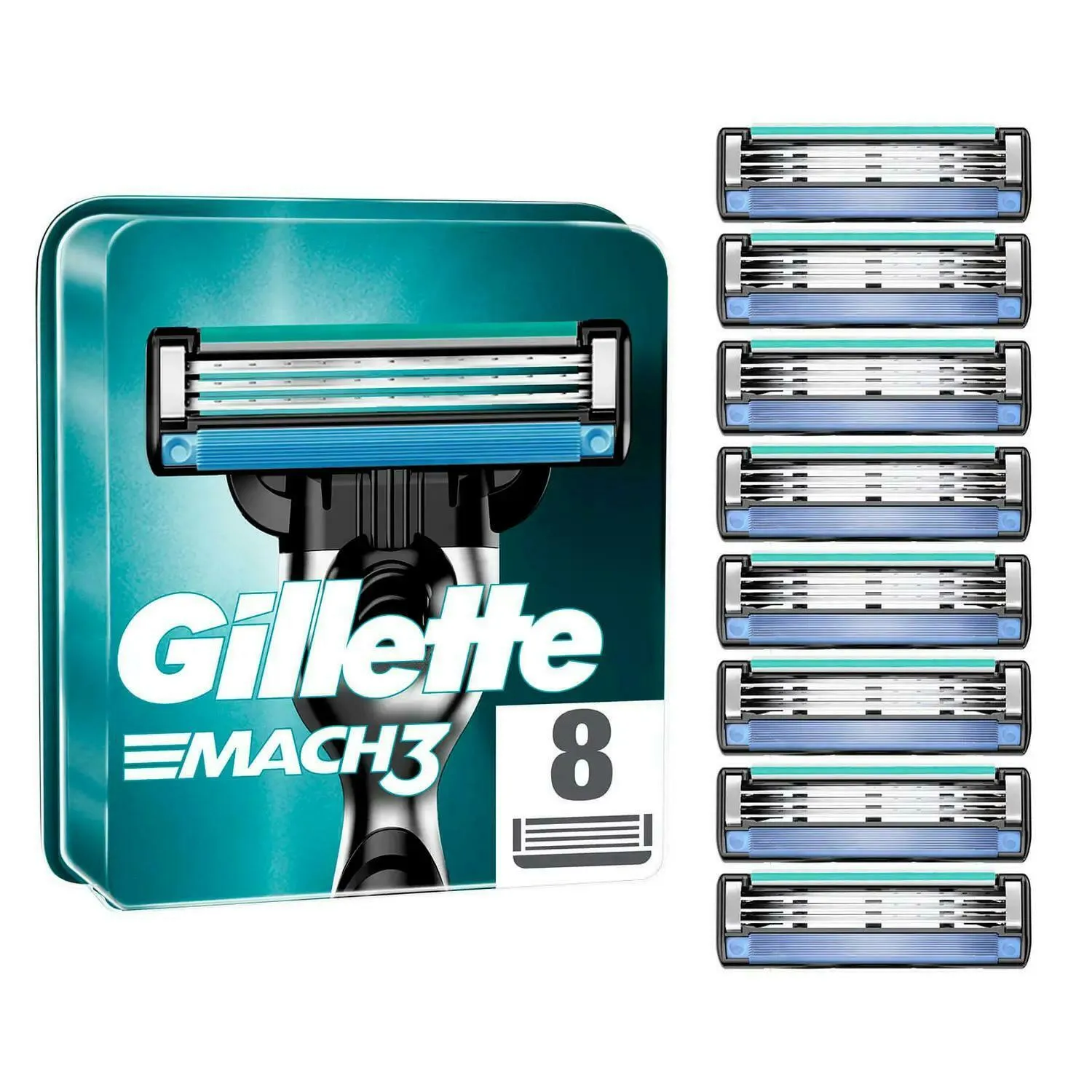 Gillette Mach3 Razor Refills Blade Stronger-Than-Steel Blades