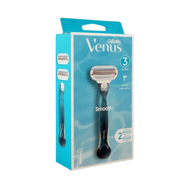 Gillette Venus Smooth Women's Razor 3 Blades 2Pcs