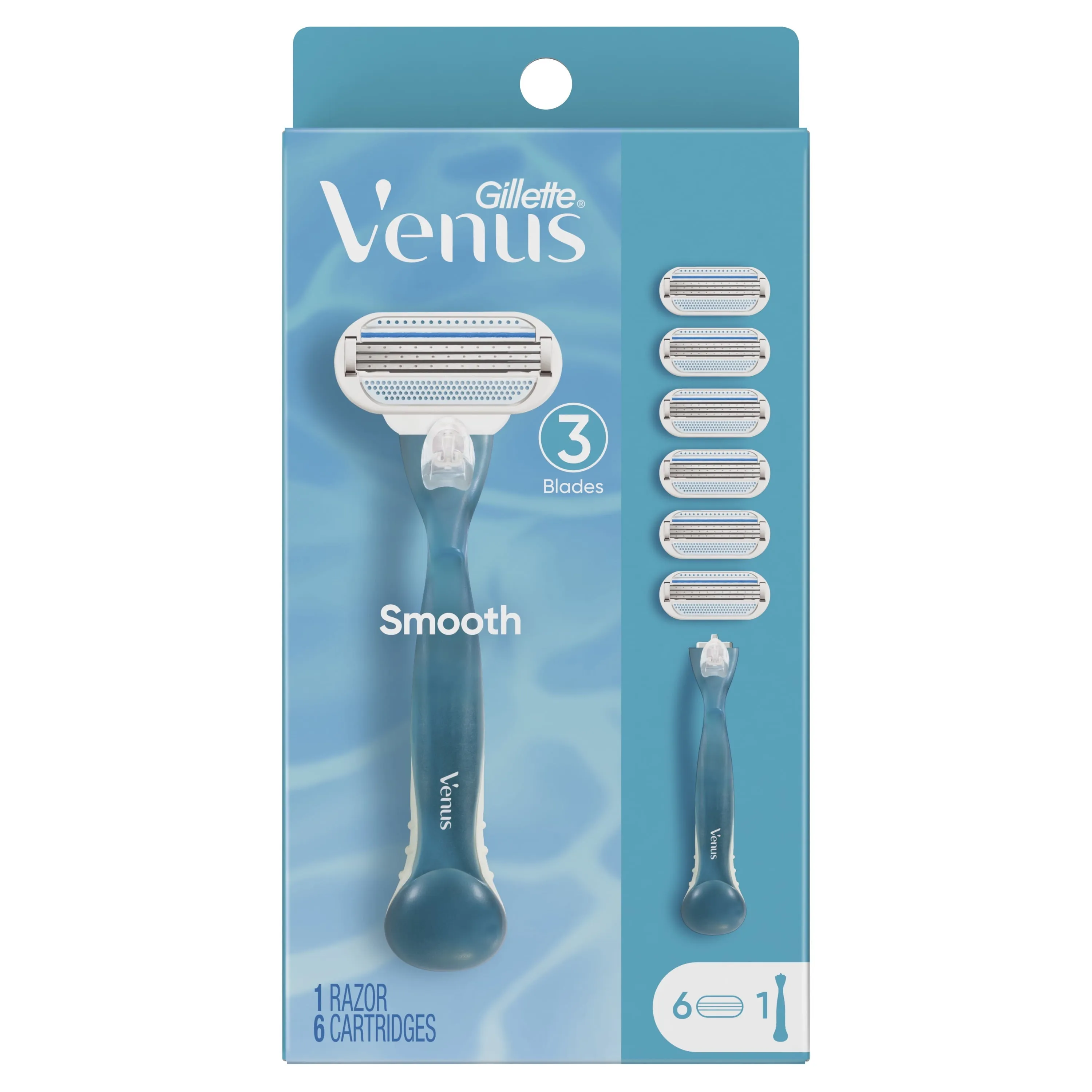 Gillette Venus Smooth Women's Razor Handle   6 Refills