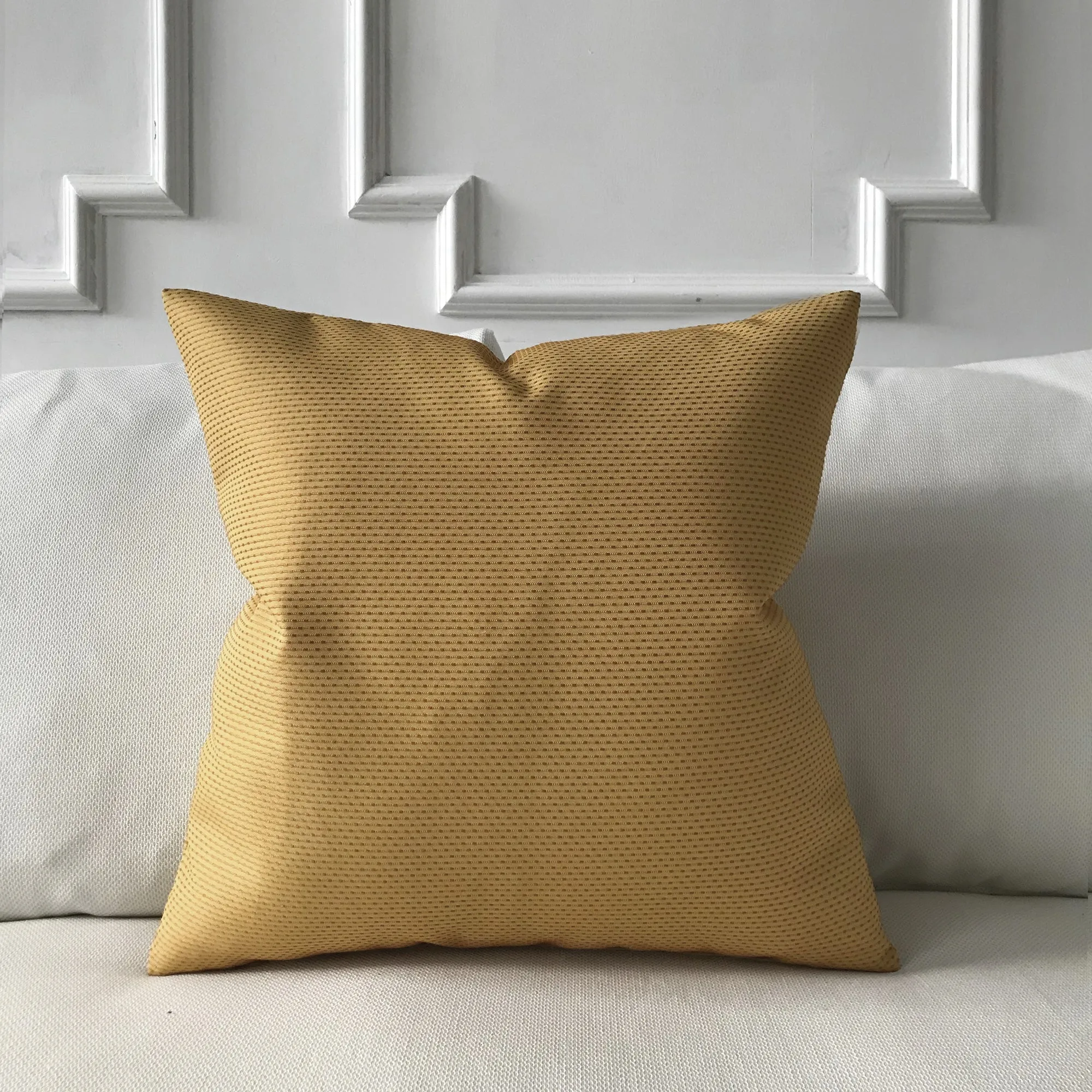 Gold Pinstriped Throw Pillow Cover 24x24