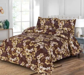 Grace D444-Cotton PC King Size Bedsheet with 2 Pillow Covers.