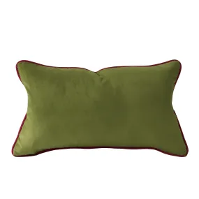 Green and Red Holiday Velvet Lumbar Pillow Cover 13x22