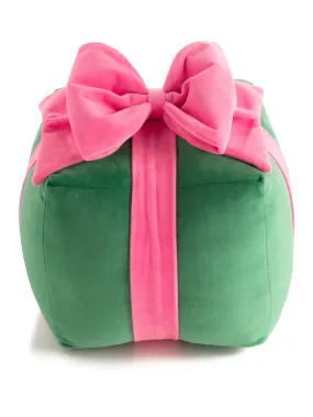 GREEN GIFT BOX THROW PILLOW