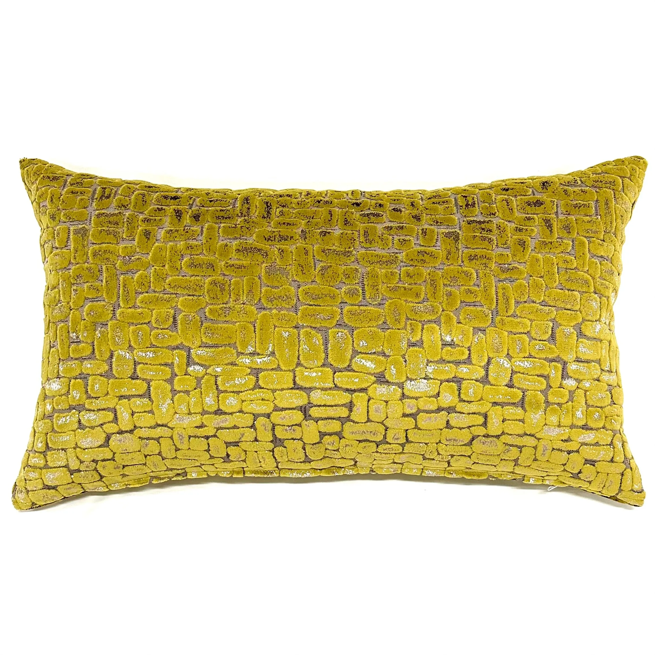 Green Lime Contemporary Lumbar Pillow Cover 15x26