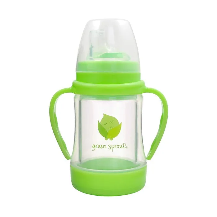 GREEN SPROUTS - Glass Sip & Straw Cup, Lime - 4 oz.