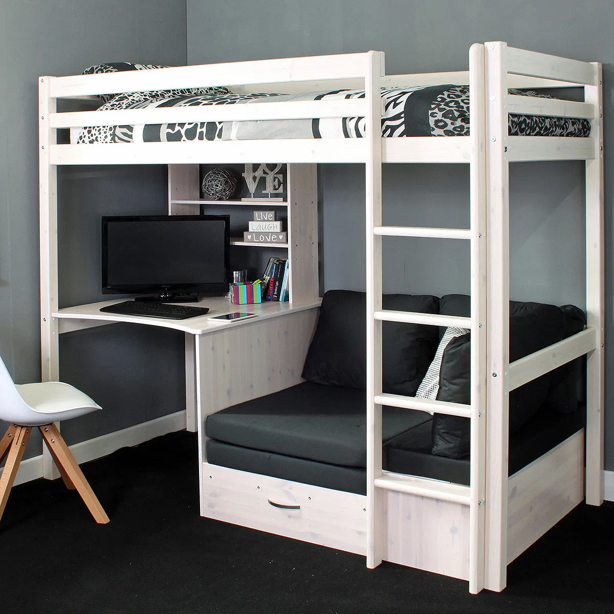 High Sleeper Bed Thuka HIT with Desk & Chairbed