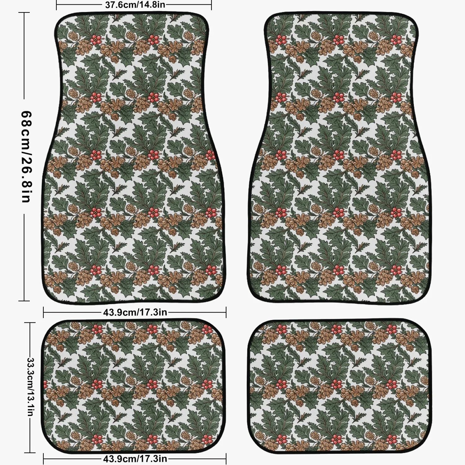 Holly Pine Car Floor Mats - 4Pcs