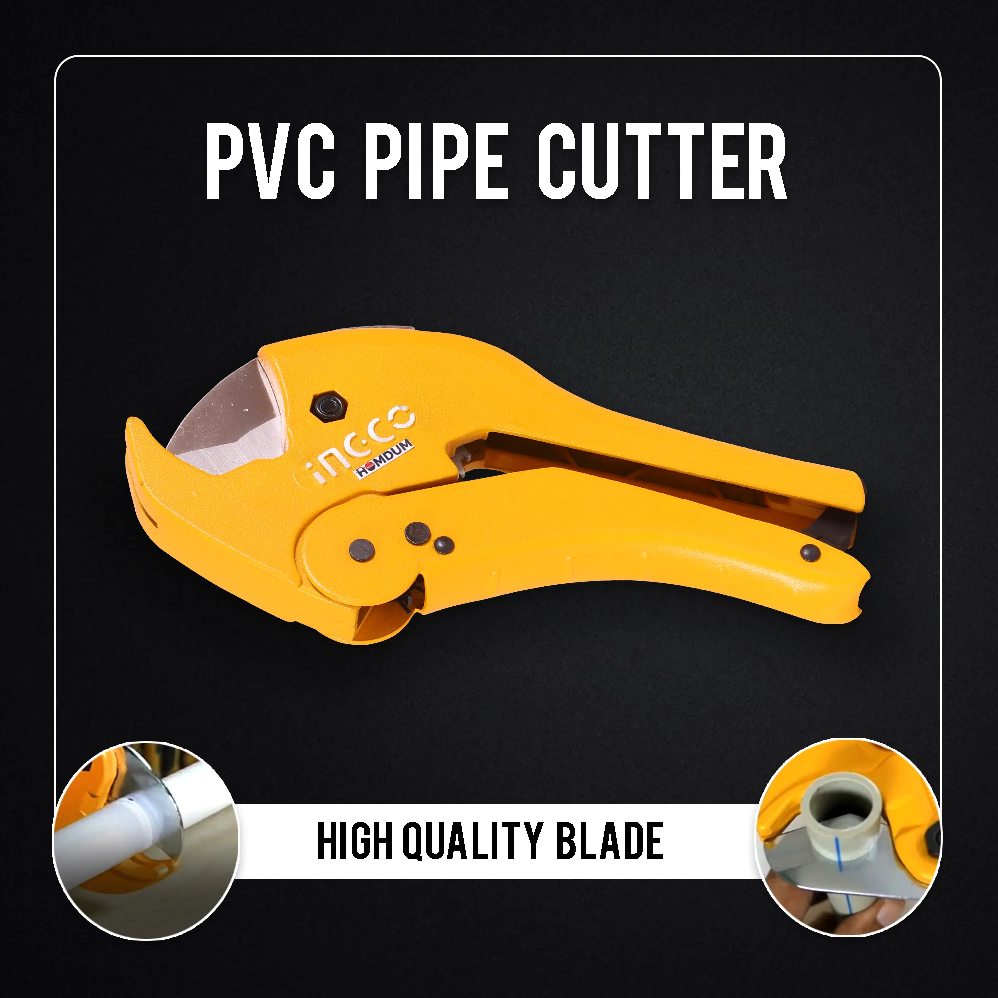 Homdum Pvc Pipe cutter high quality bade 3-42mm INGCO Heavy Duty Ratchet Handheld Hose Tube Cutting Tool for cpvc and ppr pipe plier length 230 mm