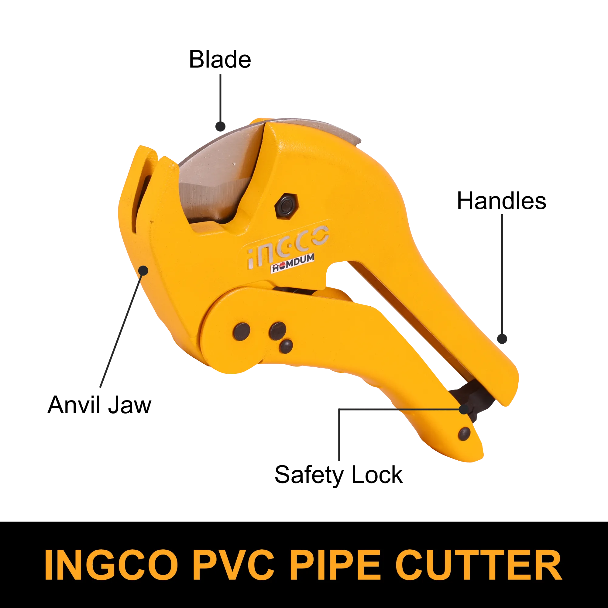 Homdum Pvc Pipe cutter high quality bade 3-42mm INGCO Heavy Duty Ratchet Handheld Hose Tube Cutting Tool for cpvc and ppr pipe plier length 230 mm