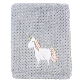 Hudson Baby Plush Waffle Blanket, Pink Unicorn