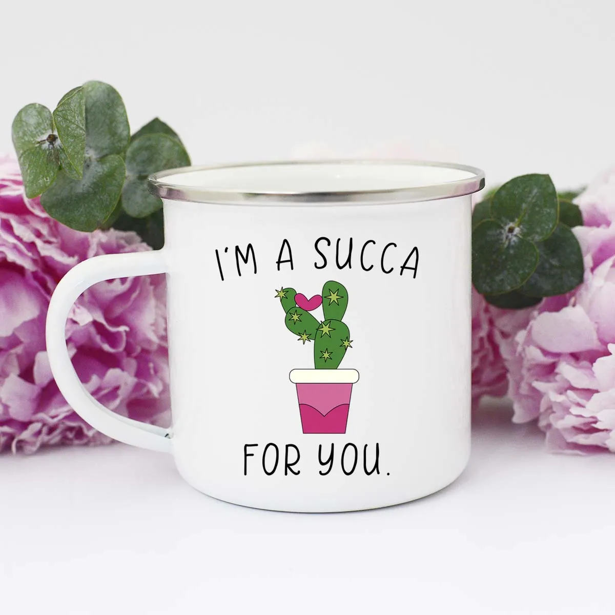 I'm a Succa For You Cactus Mug, Valentine's Mug, Cactus Pun Mug