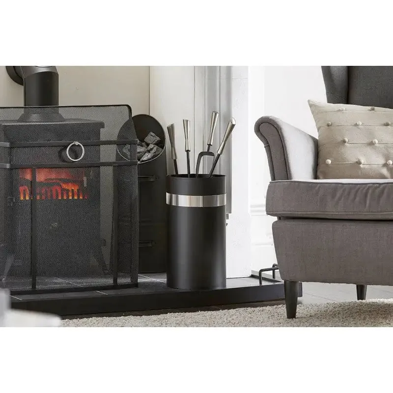 Inglenook FIRE203 Black / Pewter Finish 5pc Companion Set 34x20x20cm