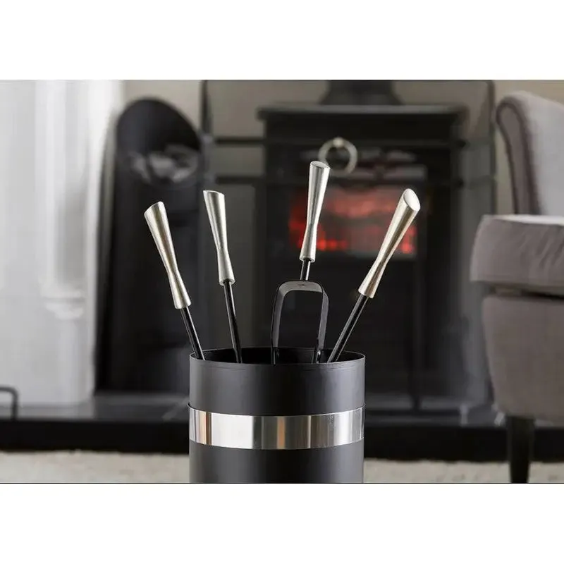 Inglenook FIRE203 Black / Pewter Finish 5pc Companion Set 34x20x20cm