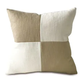 Ivory and Cappuccino Check Throw Pillow Cover 20x20