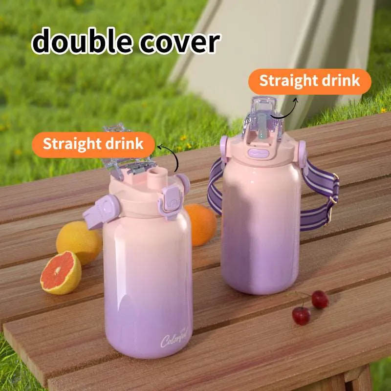 Kids hot water thermal 304 stainless steel bottle thermos vacuum flask 1000 ML