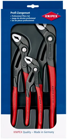 Knipex 00 20 09 V02 3pce (180, 250 & 300mm) Cobra Waterpump Pliers/Grips