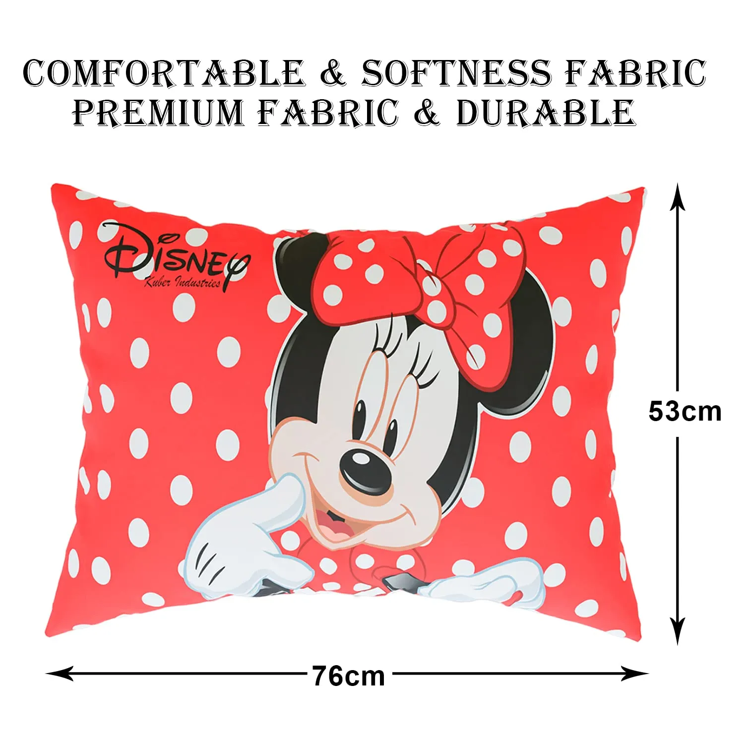 Kuber Industries Disney Mickey Pillow Cover | Silk Pillow Cover | Soft Pillow Cover | Luxurious Pillow Cover For Home | Set of 4 | 16x24 Inch | Red