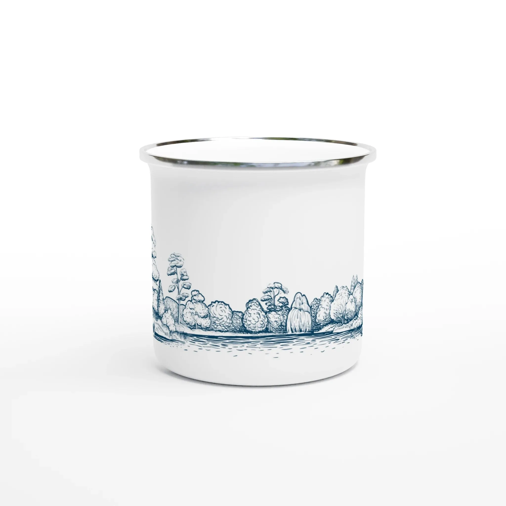 Lake Panoramic Landscape Design | Enamel Mug