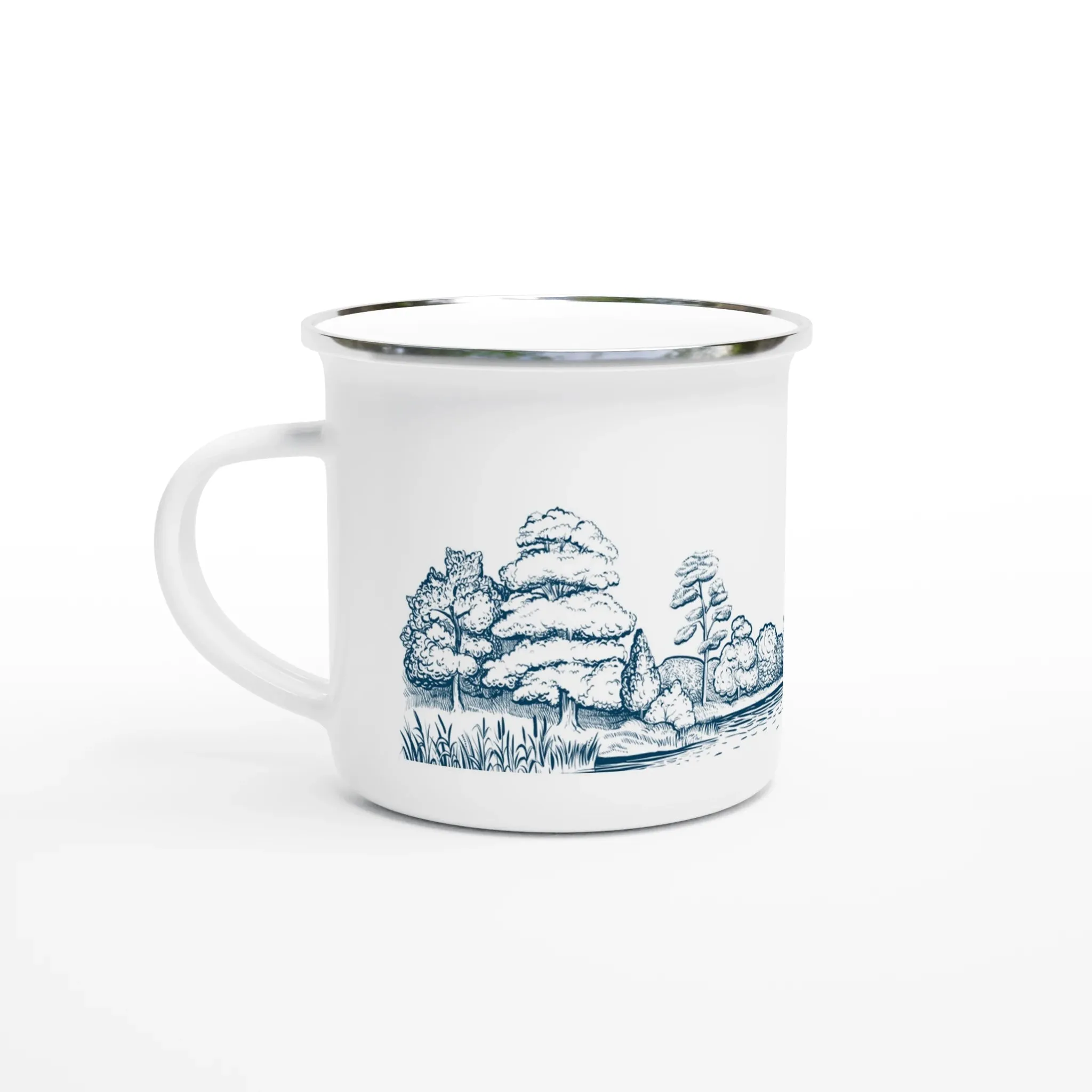 Lake Panoramic Landscape Design | Enamel Mug