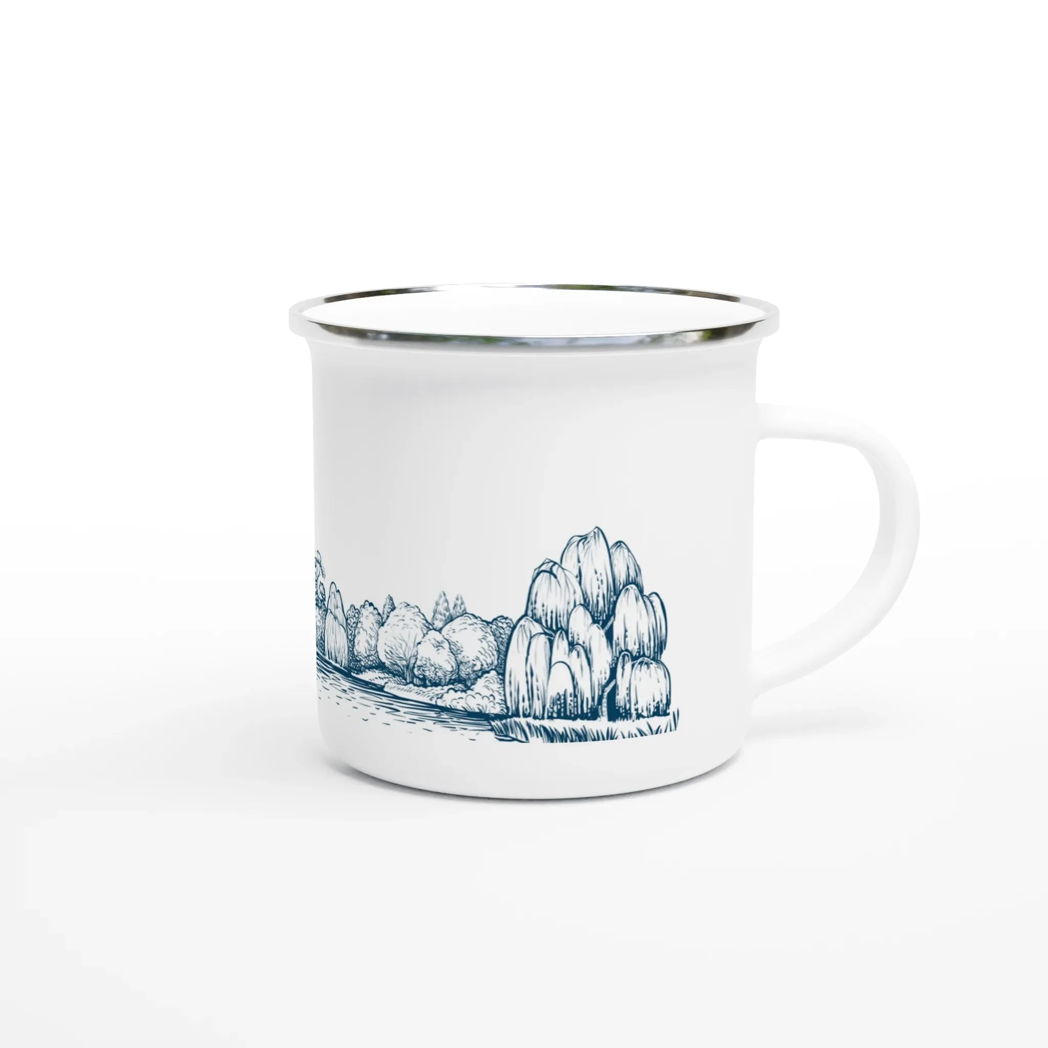 Lake Panoramic Landscape Design | Enamel Mug