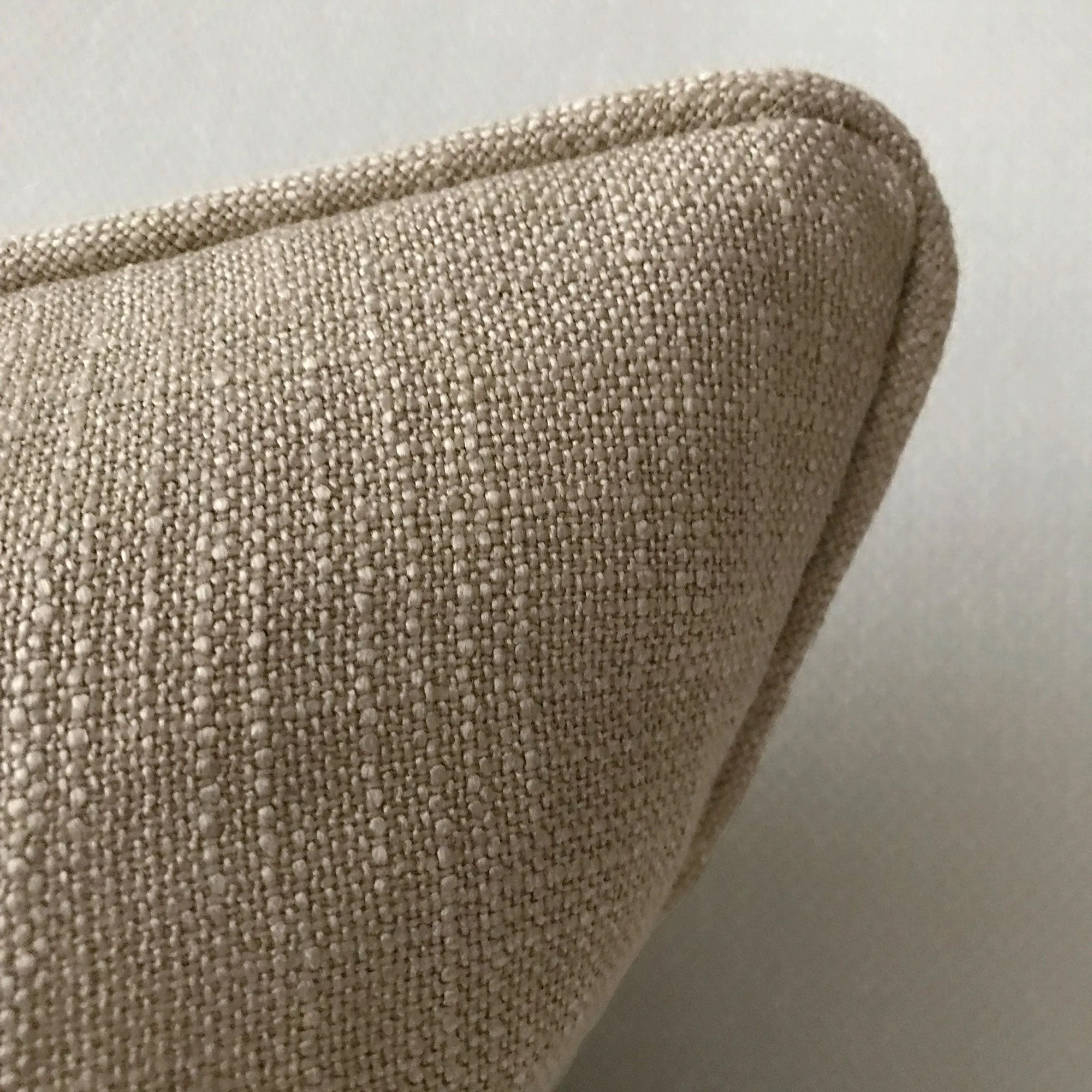 Light Brown Solid Linen Lumbar Pillow Cover 15x26