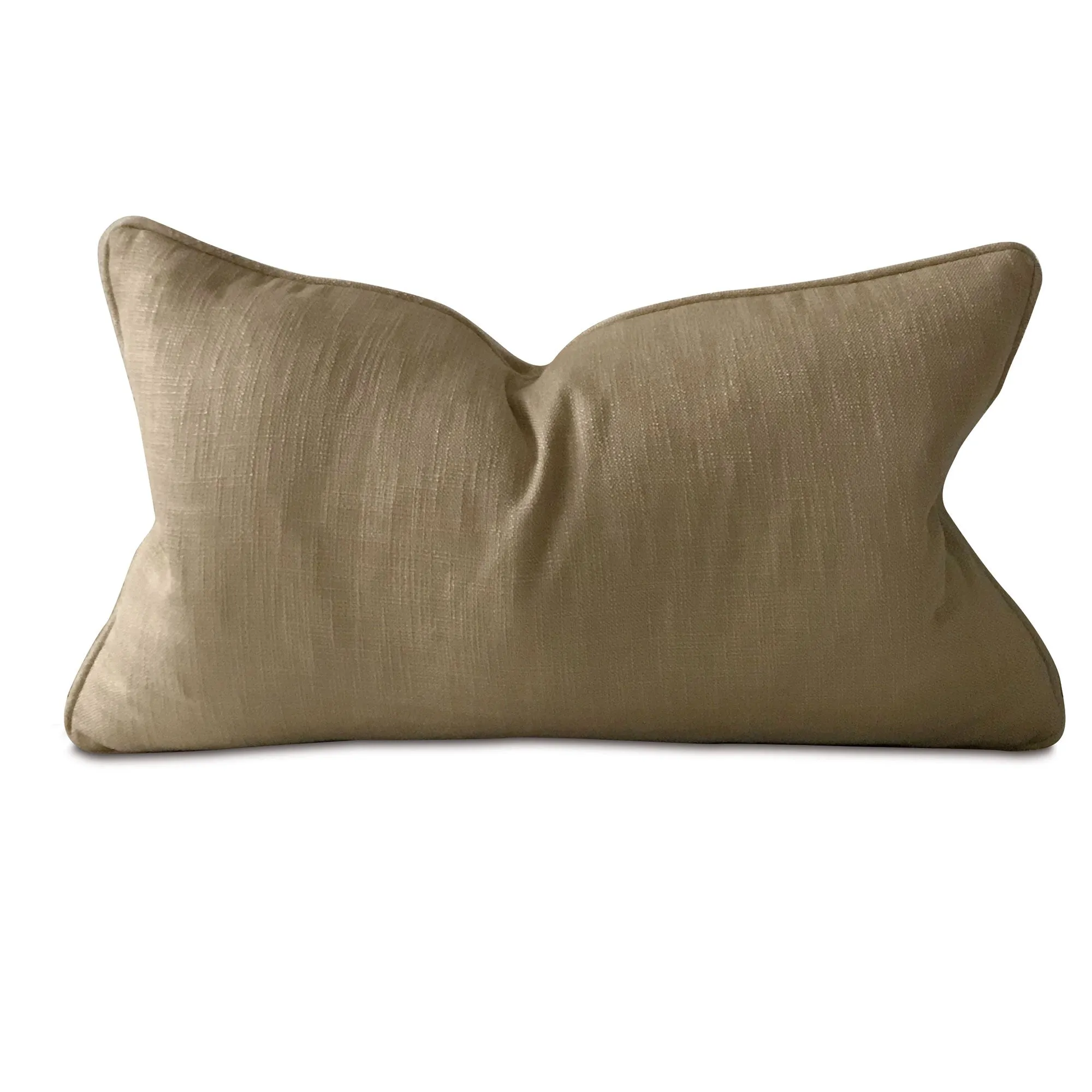 Light Brown Solid Linen Lumbar Pillow Cover 15x26