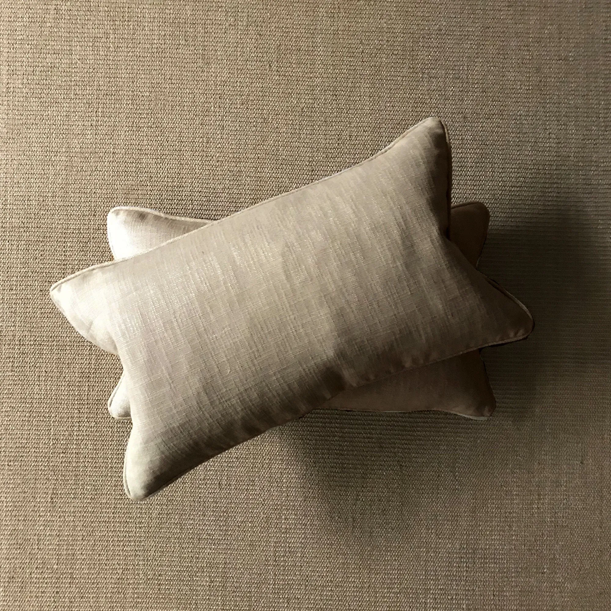 Light Brown Solid Linen Lumbar Pillow Cover 15x26