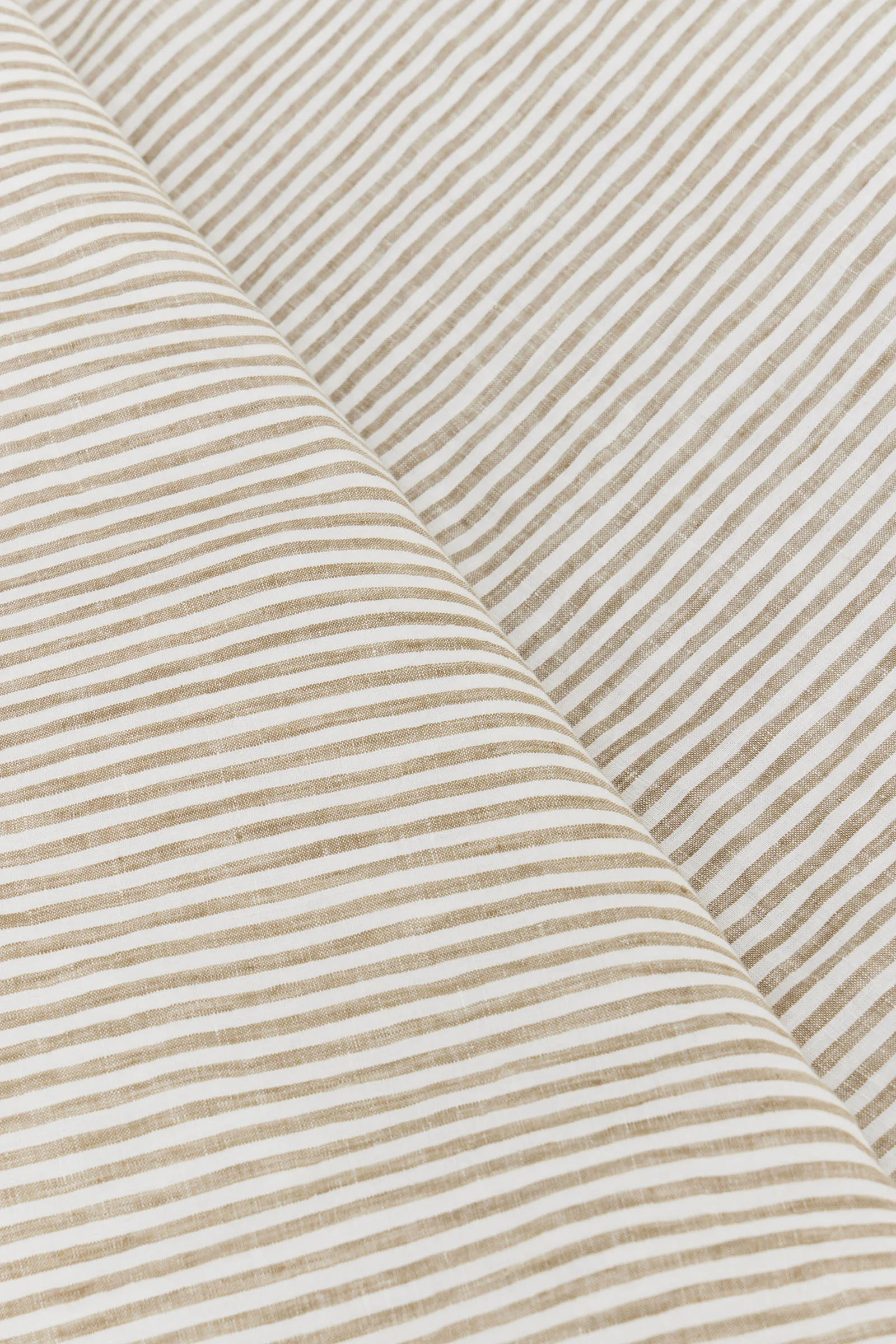 Linen Fitted Sheet Olive Stripe