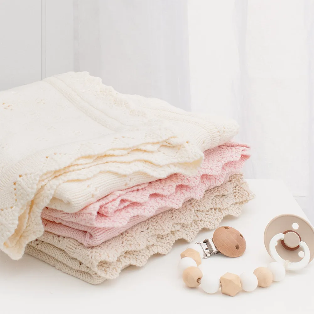 Living Textiles | Bamboo Cotton Heirloom Blanket - Blush