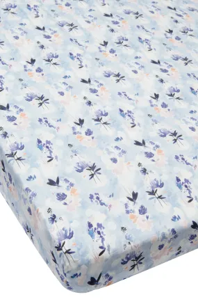 Loulou Lollipop Fitted Crib Sheet Ink Floral