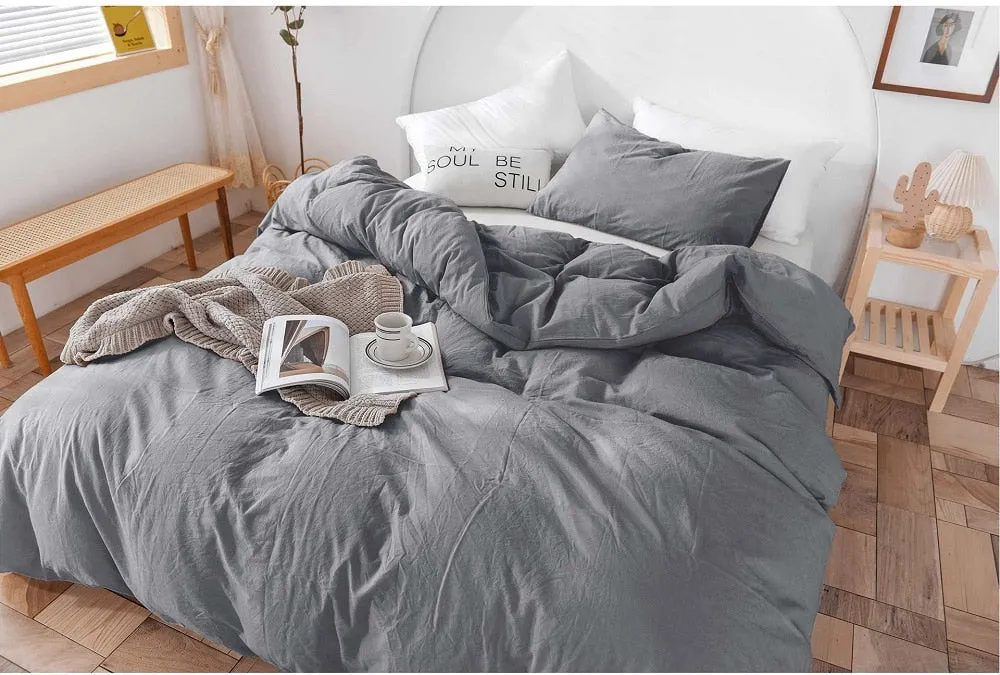 Luxury 100% Cotton 3pc Duvet Cover Set High-end Bedding Set